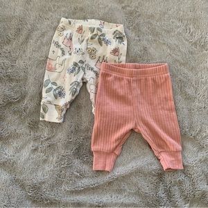 Carters pink & flower pants (2 pack)